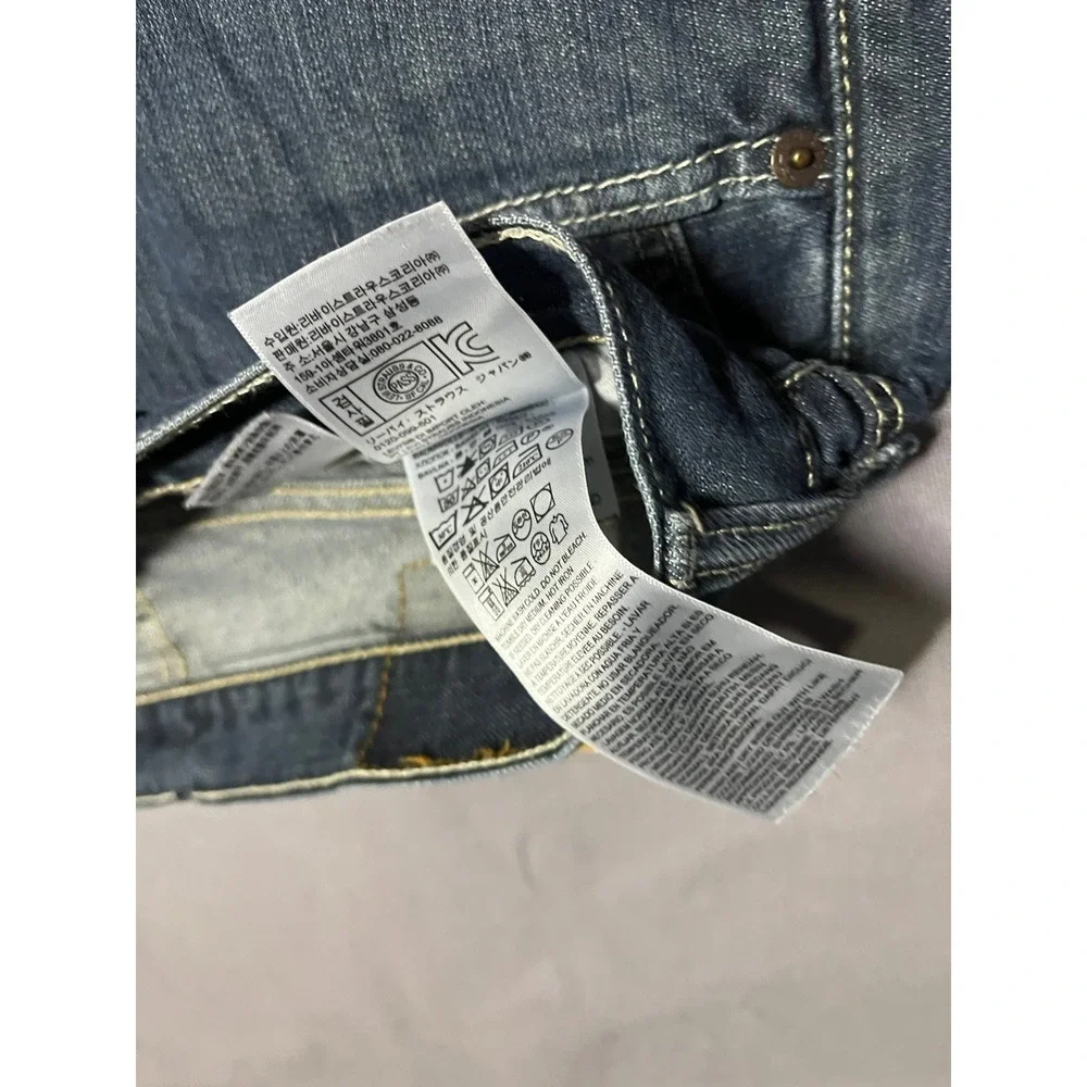 Levi's 501 Straight Blue Denim Jeans Button Fly Medium Wash 5-Pocket Men's